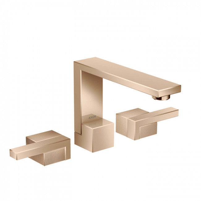 Axor Edge Смеситель для раковины, на 3 отв., с донным клапаном push/open, излив 173мм, алмазная огранка, цвет: красное золото Axor Edge Смеситель для раковины, на 3 отв., с донным клапаном push/open, излив 173мм, алмазная огранка, цвет: красное золото