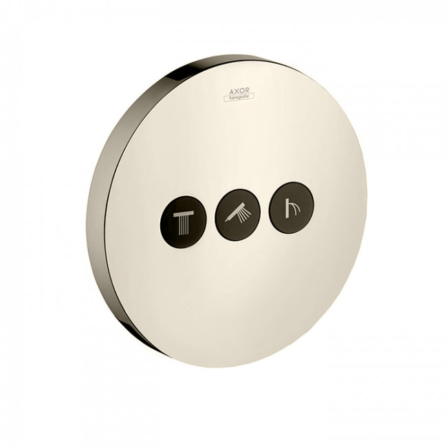 Axor ShowerSelect Встраиваемый запорный вентиль нас 3 потока, внешняя часть, цвет: шлифованный никель