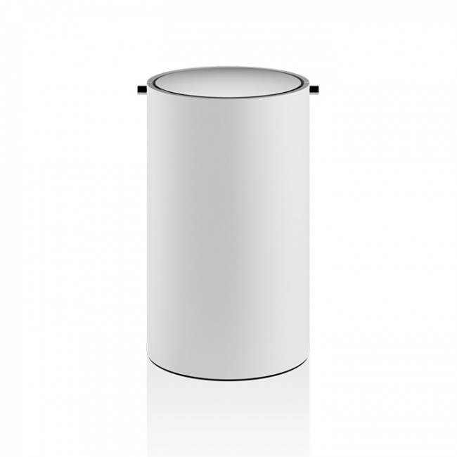 Decor Walther Stone BEMD Корзина для бумаги 30x18.5см, с крышкой, напольная, цвет: белый / хром