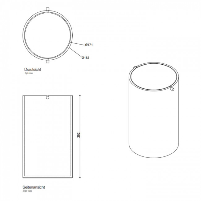 Decor Walther Stone BEMD Корзина для бумаги 30x18.5см, с крышкой, напольная, цвет: белый / хром