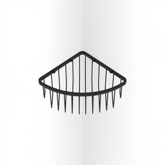 Decor Walther DW 229 Полочка для душа, угловая, подвесная, цвет: черный матовый