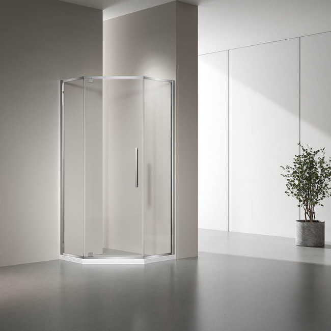 Душевой угол Veconi Rovigo RV35-90-01-C7, 900х900х1950 хром,  прозрачное