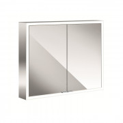 Emco Asis prime Зеркальный шкаф 80х15.2хh700см, навесной, 2 дверки, 2 стекл.полки LED-подсветка сенсорн., розетка, боковые панели зеркало