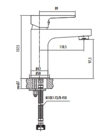 CREAVIT Cмеситель для раковины SHARP SR1500G