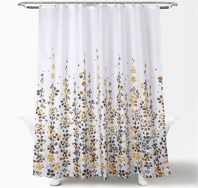 Шторка для ванной 180х180 Carnation Home Fashions Garland Yellow ALA180YEL