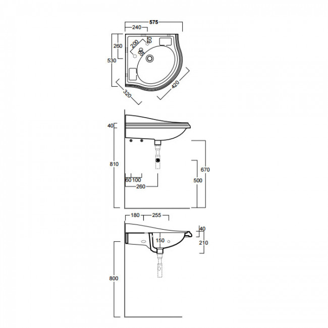 SIMAS Arcade Раковина 57.5х57.5 см, 1 отв., цвет: белый