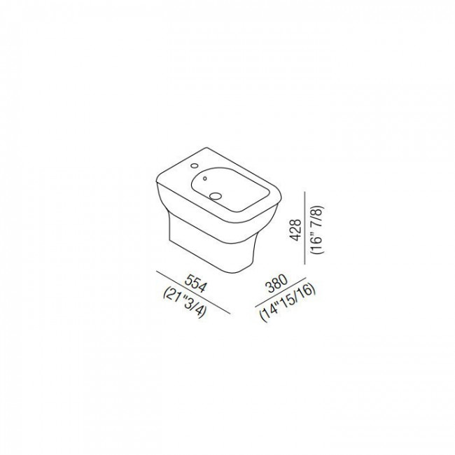 Agape Memory биде напольное 38х55.4х42.8 см, цвет: темно-серое