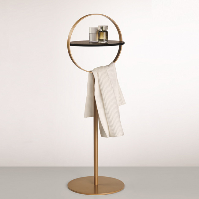 Burgbad Lavo 2.0 Полка напольная O31х30см., с полотенцедержателем, цвет: золото