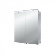 EMCO Pure Зеркальный шкаф 60x70см., LED-подсветка, 2 двери, 2 полки, розетка, без нижней подсветки