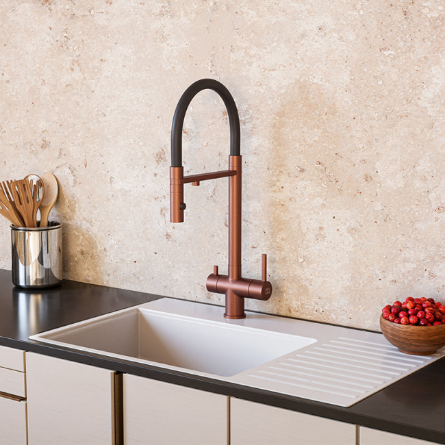 Смеситель для кухонной мойки DQ с фильтром розовое золото (DA1462502Rose) Смеситель для кухонной мойки DQ с фильтром розовое золото (DA1462502Rose)