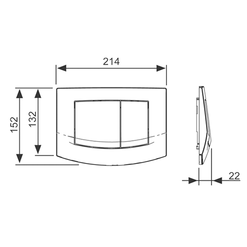 TECEambia Панель смыва с двумя клавишами, цвет: хром матовый 9240225 TECEambia Панель смыва с двумя клавишами, цвет: хром матовый 9240225