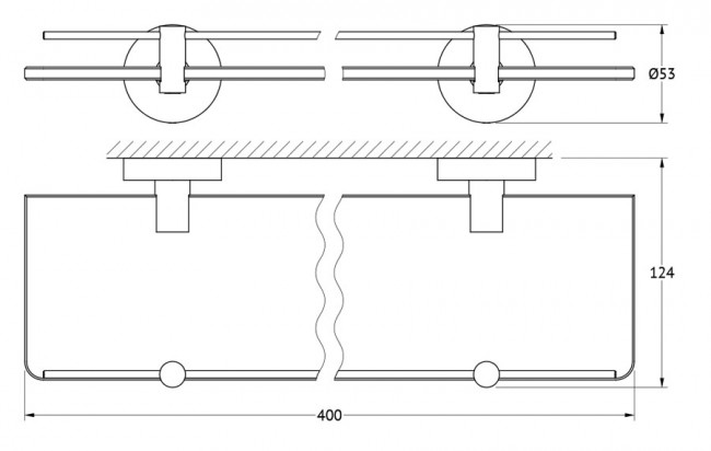 Полка с ограничителем 40 см Artwelle Harmonie HAR 034