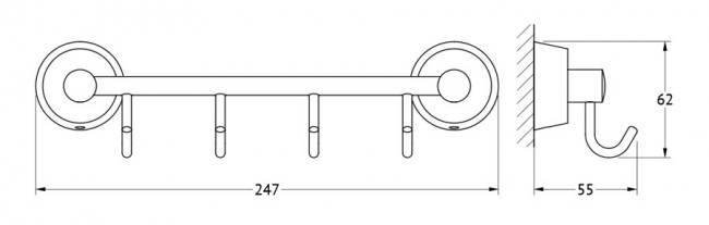 Полка угловая с ограничителем FBS Vizovice VIZ 012