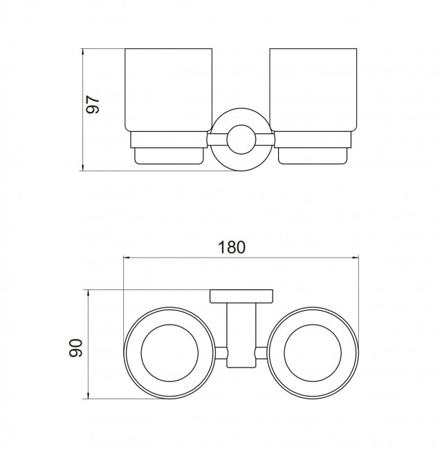 Держатель двух стаканов Savol (S-005668C)