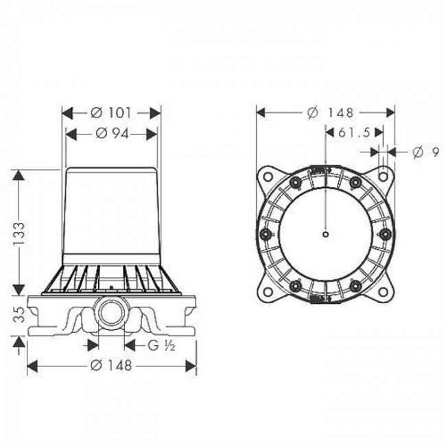 Axor Universal Скрытая часть напольного смесителя для ванны, ?