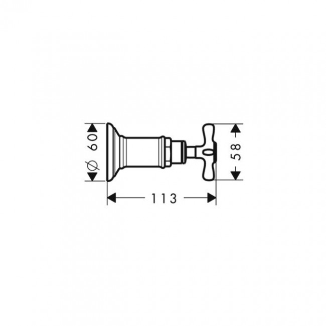 Axor Montreux, Запорный вентиль, с рычаговой рукояткой, СМ, цвет: хром