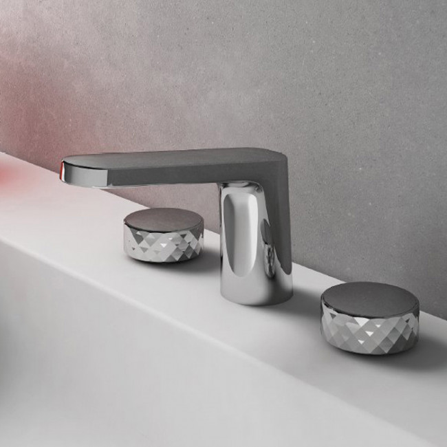 Carlo Frattini Texture Collection Смеситель для раковины на 3 отверстия, цвет: хром Carlo Frattini Texture Collection Смеситель для раковины на 3 отверстия, цвет: хром