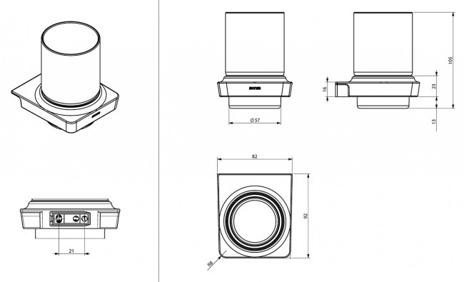 Стакан настенный Sonia S-6 166442 Стакан настенный Sonia S-6 166442