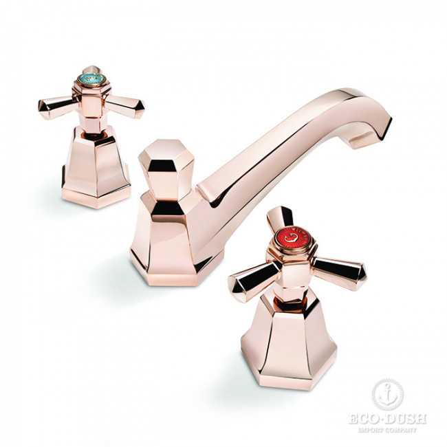 Stella Eccelsa Смеситель для раковины, 3 отв., цвет: розовое золото EC 00013 AU02