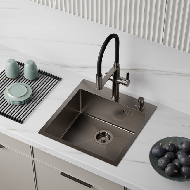 Мойка IDDIS Haze нерж. сталь, графит, 490*510 (HAZ49GMi77)