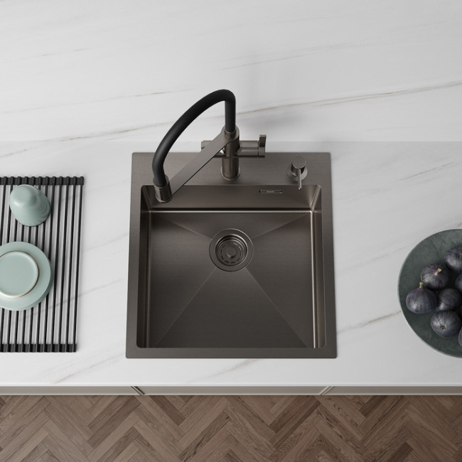 Мойка IDDIS Haze нерж. сталь, графит, 490*510 (HAZ49GMi77)