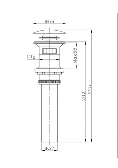 AltroBagno Донный клапан PU 070206 Cr