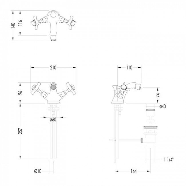 Devon&Devon Coventry Смеситель для биде, цвет: хром MARF25CR