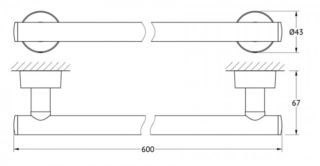 Держатель полотенца 60 см FBS Nostalgy NOS 032 Держатель полотенца 60 см FBS Nostalgy NOS 032