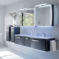 Pelipal Solitaire 7025 Комплект мебели с зеркальным шкафчиком и подсветкой, 170см, подвесной, Цвет: стальной серый