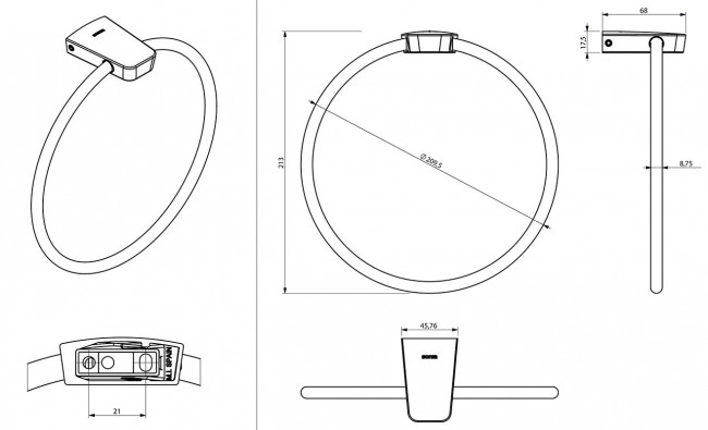 Полотенцедержатель кольцо Sonia S-6 168224