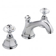 Nicolazzi Teide Смеситель для раковины на 3 отверствия, с донным клапаном, ручки Crystal handle, цвет: хром