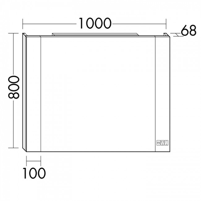 Burgbad RL40 Зеркало 100х68х80см.,подсветка, Smart-Home-System, 2 розетки