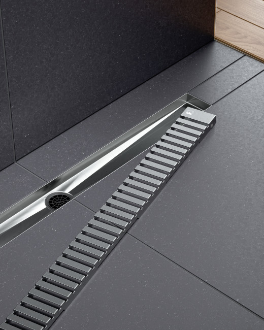 Душевой лоток TIMO Drain System 700 с вставкой "lines", Сатин (DS230107/01)