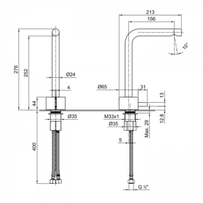Fantini AF/21 Смеситель для раковины, 1 отв., высокий излив, излив: 155 мм, цвет: Matt Copper PVD Fantini AF/21 Смеситель для раковины, 1 отв., высокий излив, излив: 155 мм, цвет: Matt Copper PVD