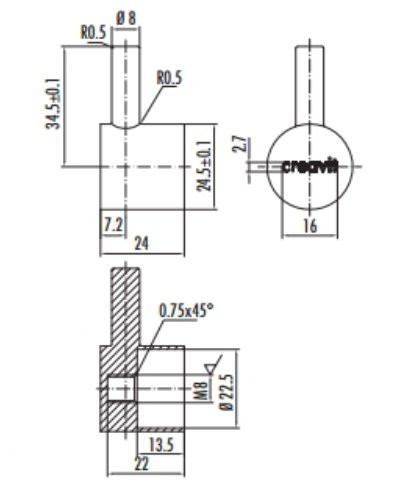 CREAVIT Кран переходник с фильтром 1/2-3/8 JK001