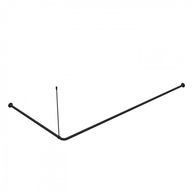 Угловой карниз для ванной комнаты, 90-180 см, черный, IDDIS, 060A200i14