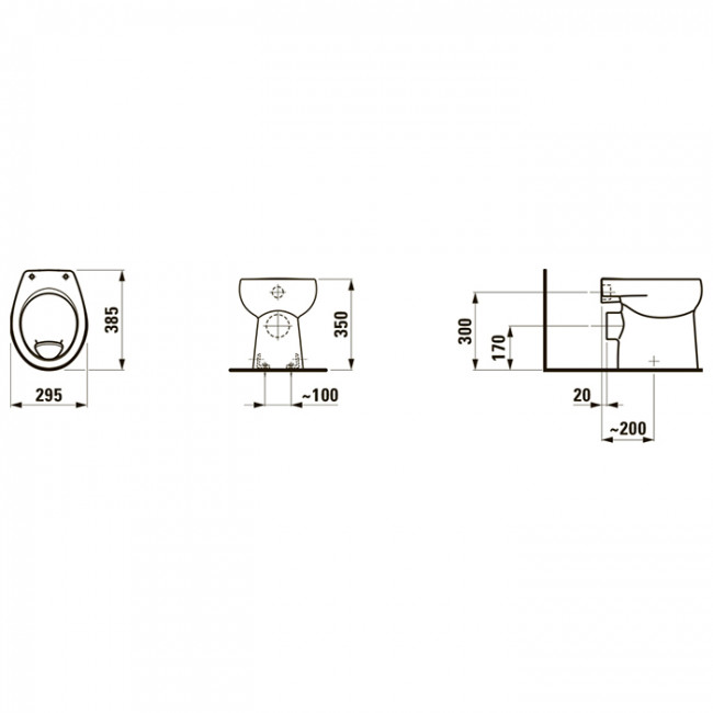 Laufen Florakids Унитаз напольный 38.5х29.5х35 см, слив в стену, цвет: белый
