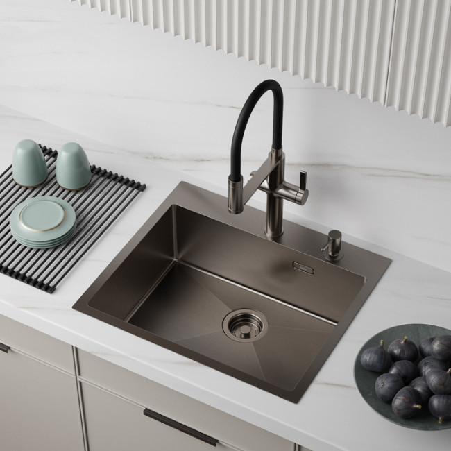 Мойка IDDIS Haze нерж. сталь, графит, 590*510 (HAZ59GMi77)