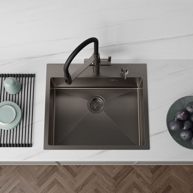 Мойка IDDIS Haze нерж. сталь, графит, 590*510 (HAZ59GMi77)