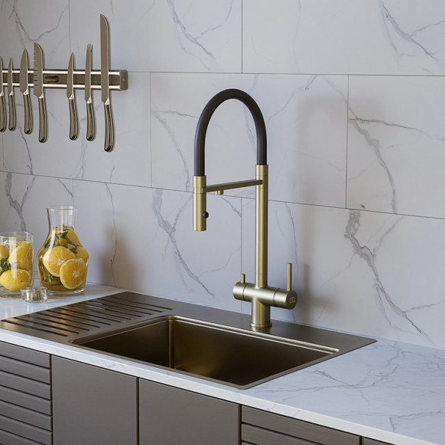 Смеситель для кухонной мойки DQ с фильтром матовое золото (DA1462507Gold) Смеситель для кухонной мойки DQ с фильтром матовое золото (DA1462507Gold)