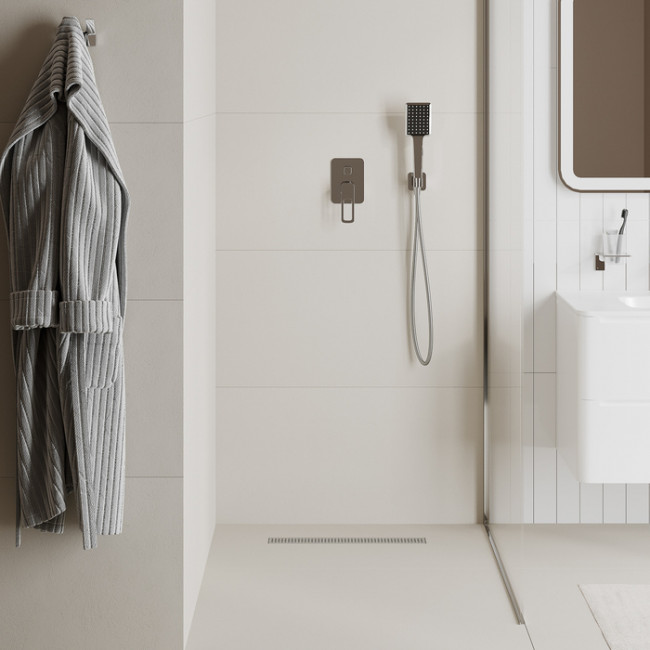 Лоток душевой, сифон 360, комбинированный затвор, перфорированная решетка, 500мм, хром, IDDIS, 975B5SB20DZ