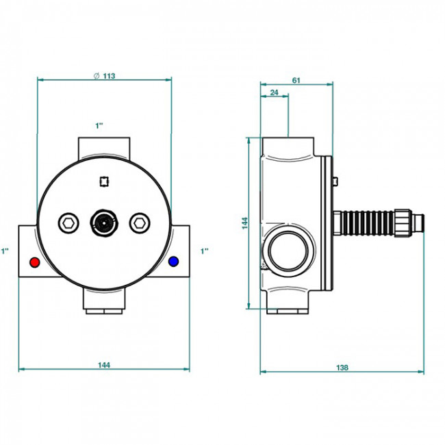 THG General items Встраиваемая часть термостата на 1"