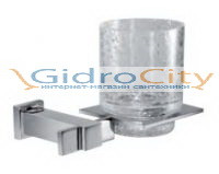 Стакан настенный SQUARE PLAINE хром + стекло кракле Windisch 852163CR