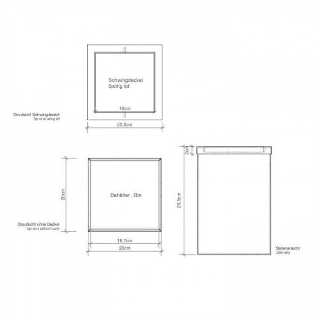 Decor Walther DW 113 Корзина для бумаги 20x20x30см, с крышкой, напольная, цвет: сталь полированная Decor Walther DW 113 Корзина для бумаги 20x20x30см, с крышкой, напольная, цвет: сталь полированная