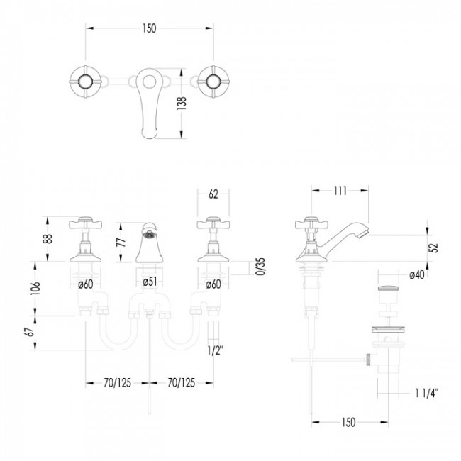 Devon&Devon Coventry Смеситель для биде, цвет: хром MARF35CR