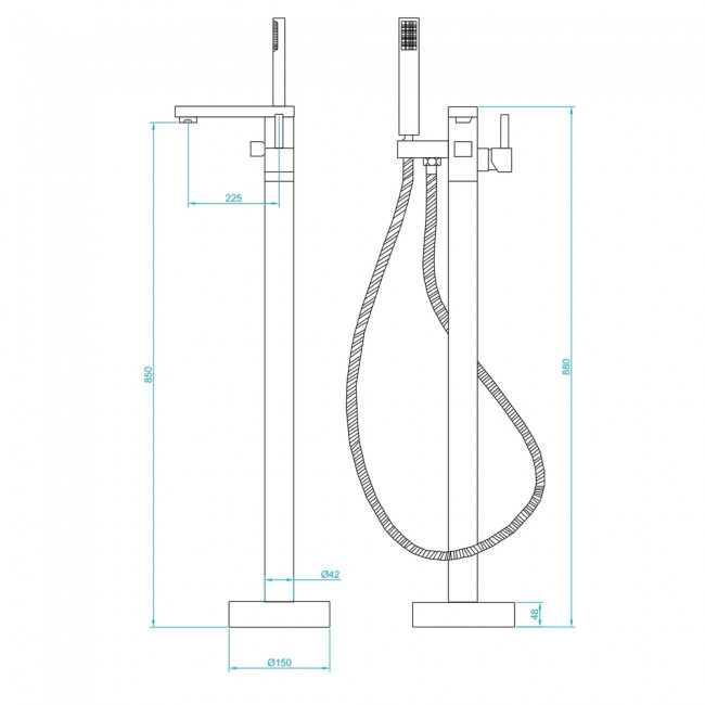 Смеситель напольный RGW SP-350 511405350-01 Хром