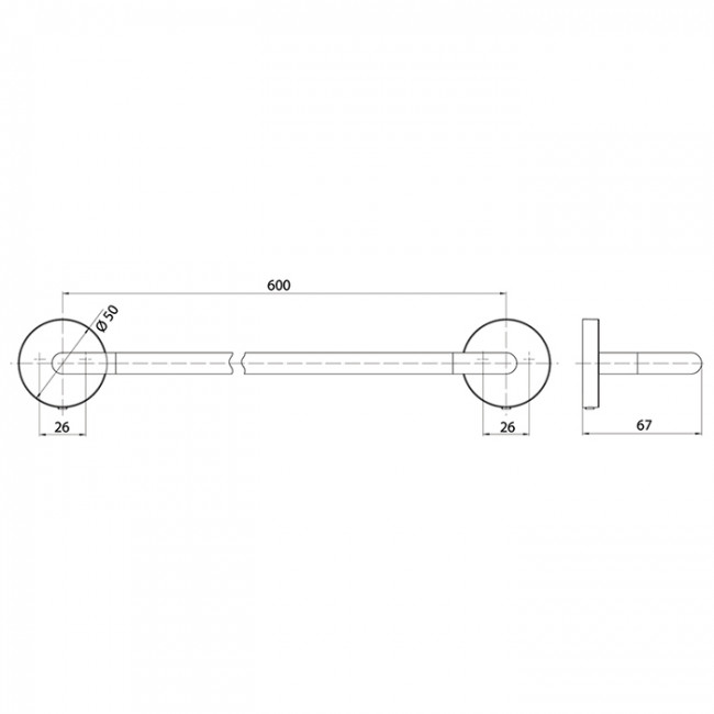 Emco Round Держатель полотенец, 60см, подвесной, цвет: хром Emco Round Держатель полотенец, 60см, подвесной, цвет: хром
