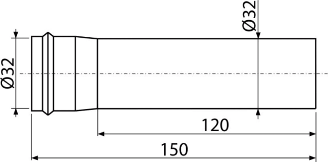 Alcaplast A4000B Удлинитель DN32, белый
