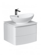 Тумба под раковину Velvex Luna 600-0-2 со столешницей навесная белый (tp.LUN.60.2Y)