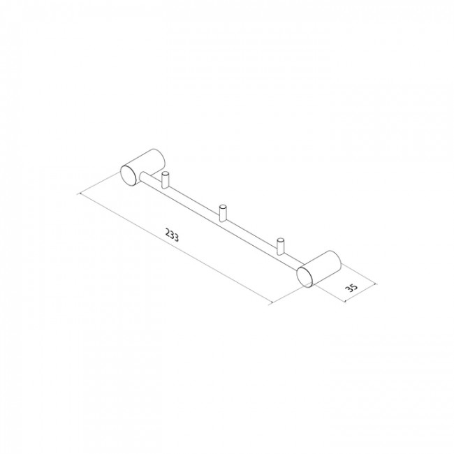 Планка на 3 крючка IDDIS Petite нержавеющая сталь, хром матовый (PETSSS3i41)